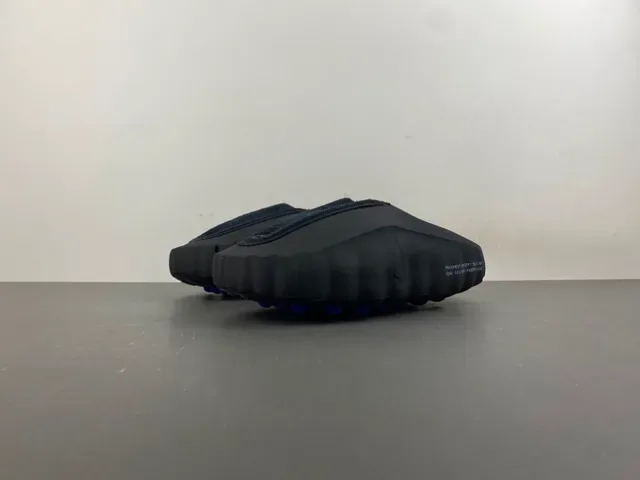 Nike Black Navy Molded Rubber Sole Perforated Side Panel Slippers 9