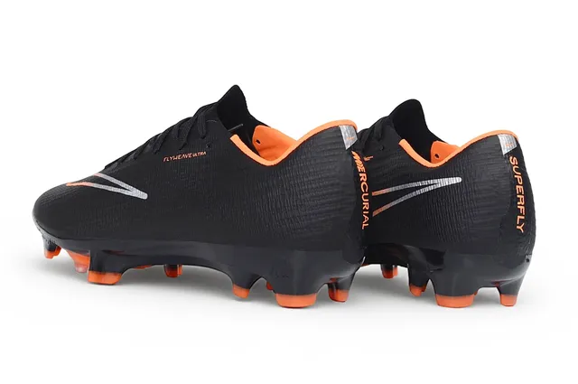 Nike Noir et Orange Flyweave Knit Upper Air Zoom Speed Plate Chaussures de football pour terrain ferme 6