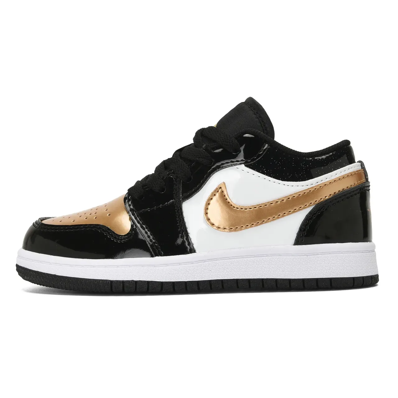 Nike Black Orange Low-Top Leather Upper Lifestyle Sneakers 6