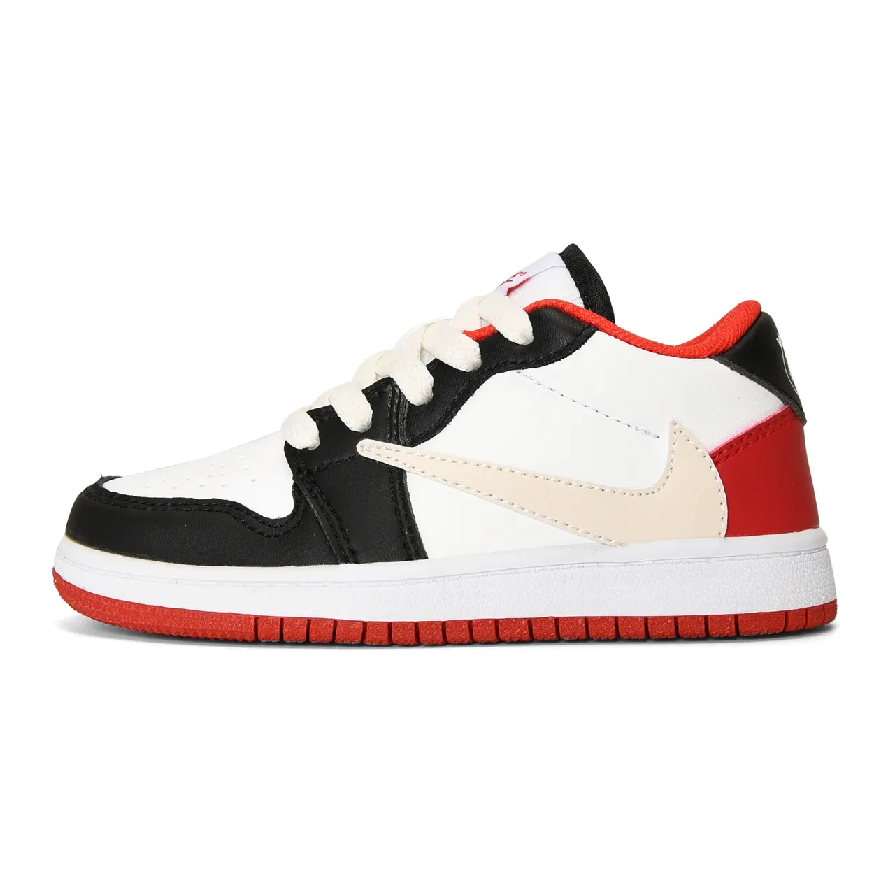Nike Black Orange Low-Top Leather Upper Lifestyle Sneakers 17