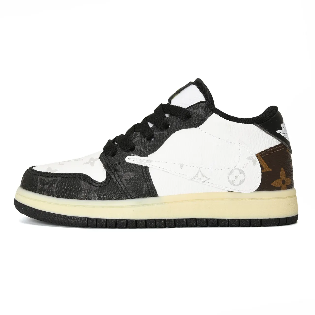 Nike Black Orange Low-Top Leather Upper Lifestyle Sneakers 19