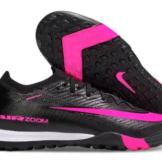 Nike Negro Rosa Tejido Parte superior Texturizado Sintético Recubrimiento Césped Fútbol Zapatos