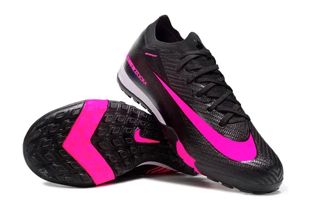 Nike Noir Rose Tricoté Haut Texturé Synthétique Recouvrement Gazon Football Chaussures 2