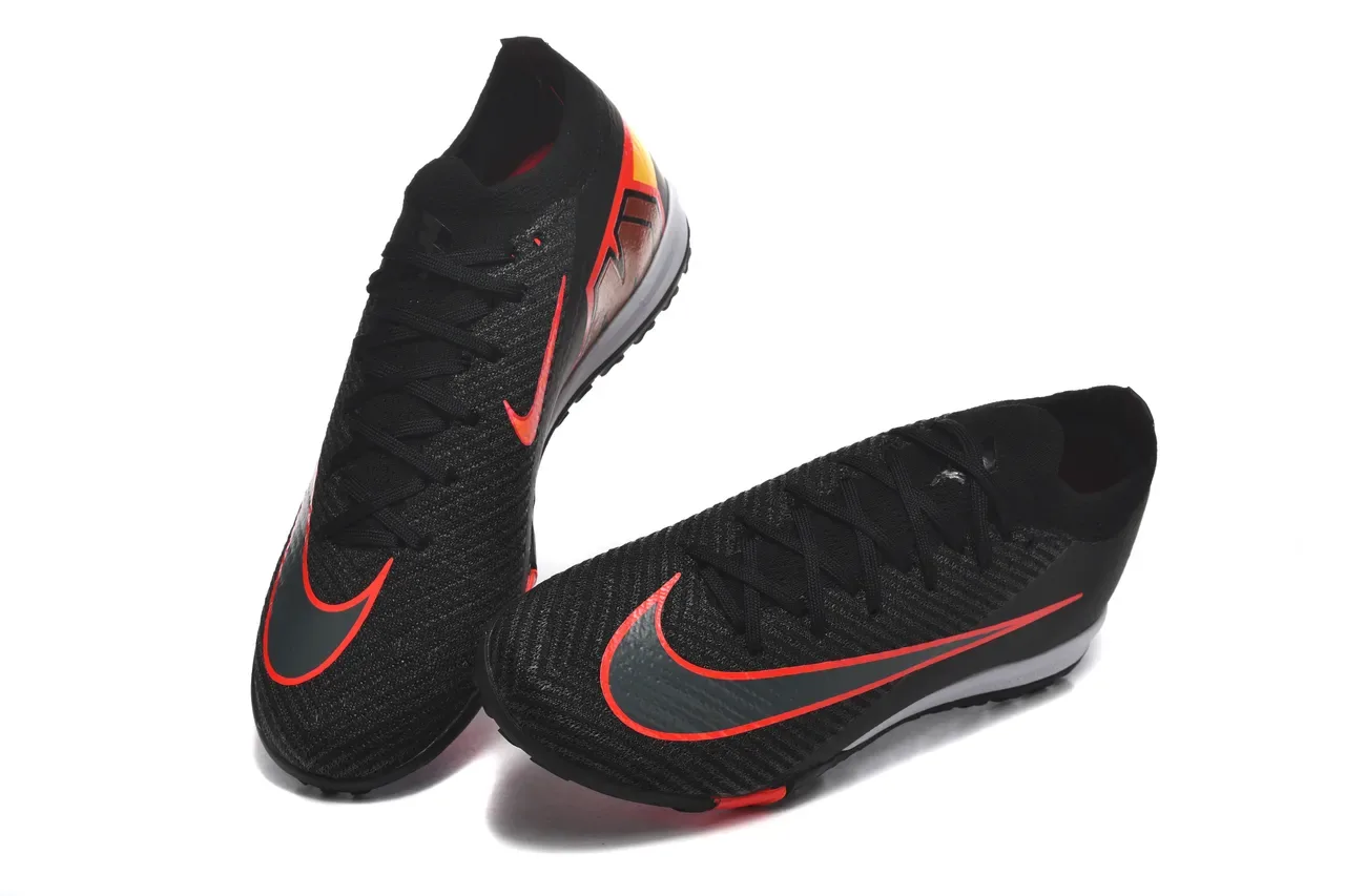 Nike Noir Rouge Knit Sock-Fit Upper Low-Profile Outsole Turf Chaussures de Football 2