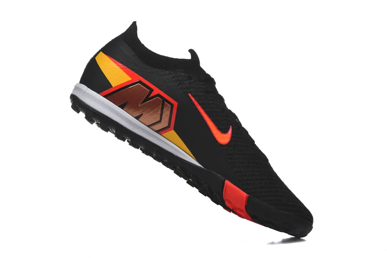Nike Noir Rouge Knit Sock-Fit Upper Low-Profile Outsole Turf Chaussures de Football 3