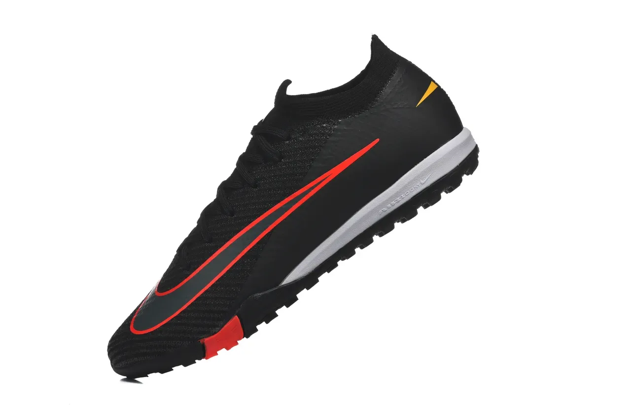 Nike Noir Rouge Knit Sock-Fit Upper Low-Profile Outsole Turf Chaussures de Football 4