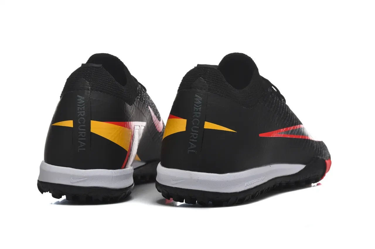 Nike Noir Rouge Knit Sock-Fit Upper Low-Profile Outsole Turf Chaussures de Football 5