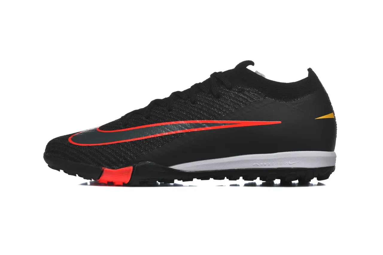 Nike Noir Rouge Knit Sock-Fit Upper Low-Profile Outsole Turf Chaussures de Football 10