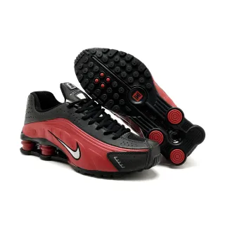 Nike Black Red Shox Cushioning Perforated Synthetic Upper Lifestyle Sneakers
