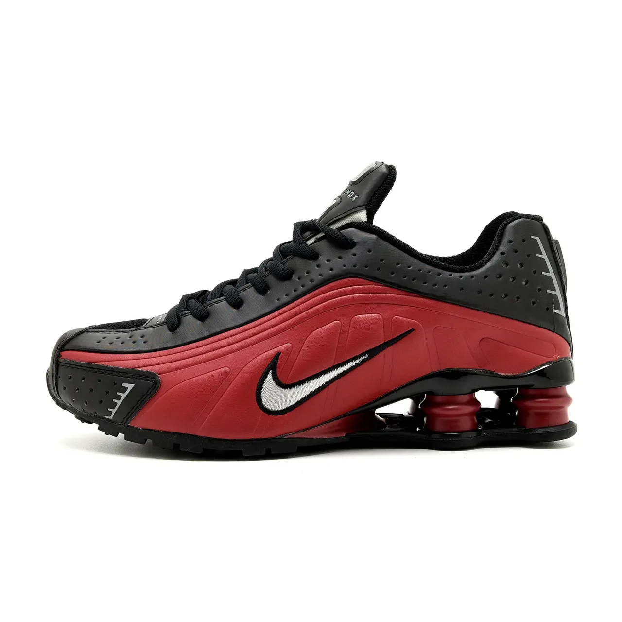 Nike Black Red Shox Cushioning Perforées Synthetic Upper Lifestyle Sneakers 2