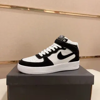 Nike Black White High-Top Suede And Leather Paneling Lifestyle Sneakers