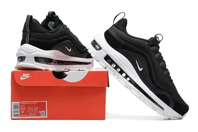 Nike Black White Layered Upper Visible Full-Length Air Unit Lifestyle Sneakers 2