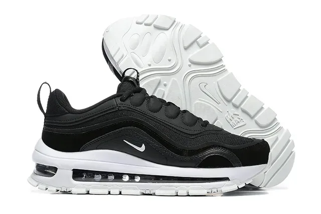 Nike Black White Layered Upper Visible Full-Length Air Unit Lifestyle Sneakers 3