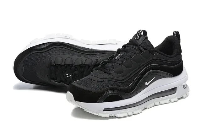 Nike Black White Layered Upper Visible Full-Length Air Unit Lifestyle Sneakers 4