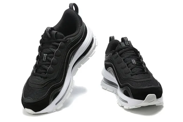 Nike Black White Layered Upper Visible Full-Length Air Unit Lifestyle Sneakers 5