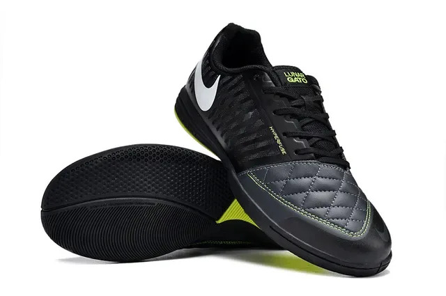 Nike Black Yellow Quilted Toe Cap Synthetic Textured Upper Indoor Soccer Shoes 4