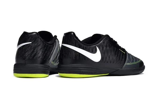 Nike Black Yellow Quilted Toe Cap Synthetic Textured Upper Indoor Soccer Shoes 5