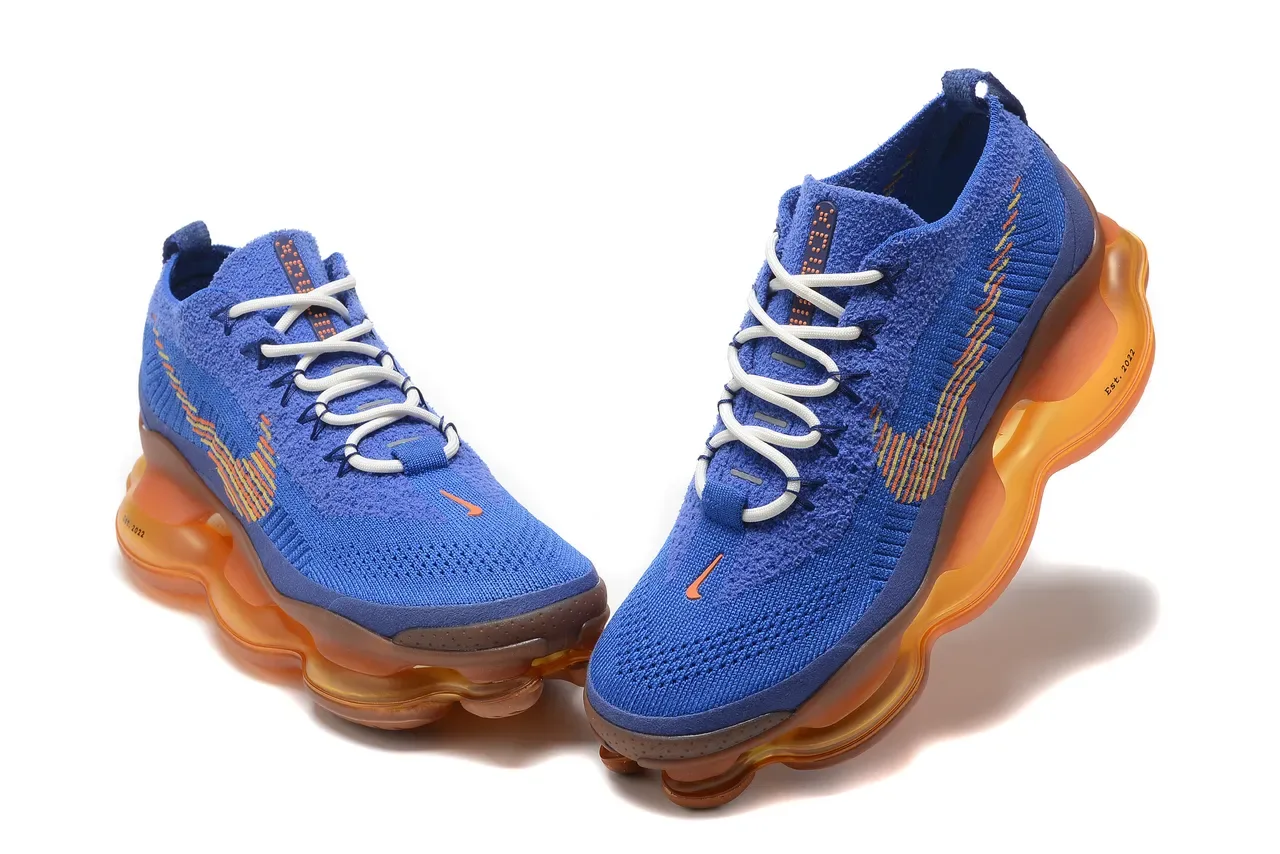 Nike Blue and Amber Knit Lifestyle Sneaker 2
