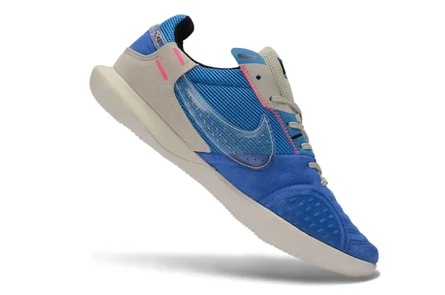 Nike Blue Beige Low-Top Mesh And Suede Upper Sneakers 2