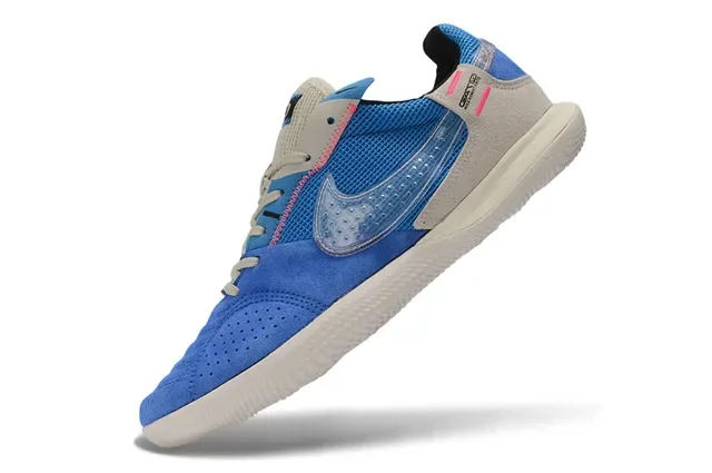 Nike Blue Beige Low-Top Mesh And Suede Upper Sneakers 3