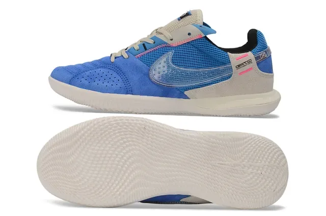 Nike Blue Beige Low-Top Mesh And Suede Upper Sneakers 6