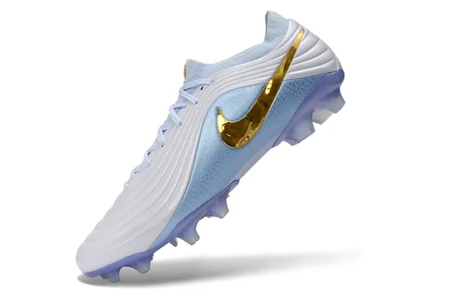 Nike Blue Gold Low-Cut Sock-Fit Collar Ribbed Synthetic Midfoot Cage Firm-Ground Soccer Shoes 3