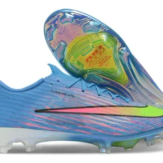 Nike Blue Multicolor Low-Cut Flyweave Upper Iridescent Translucent Sole Firm-Ground Soccer Shoes