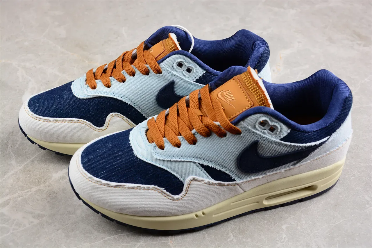 نيك حذاء رياضي أزرق بحري أعلى نسيج الدنيم مرئي Air Cushioning نمط حياة 9