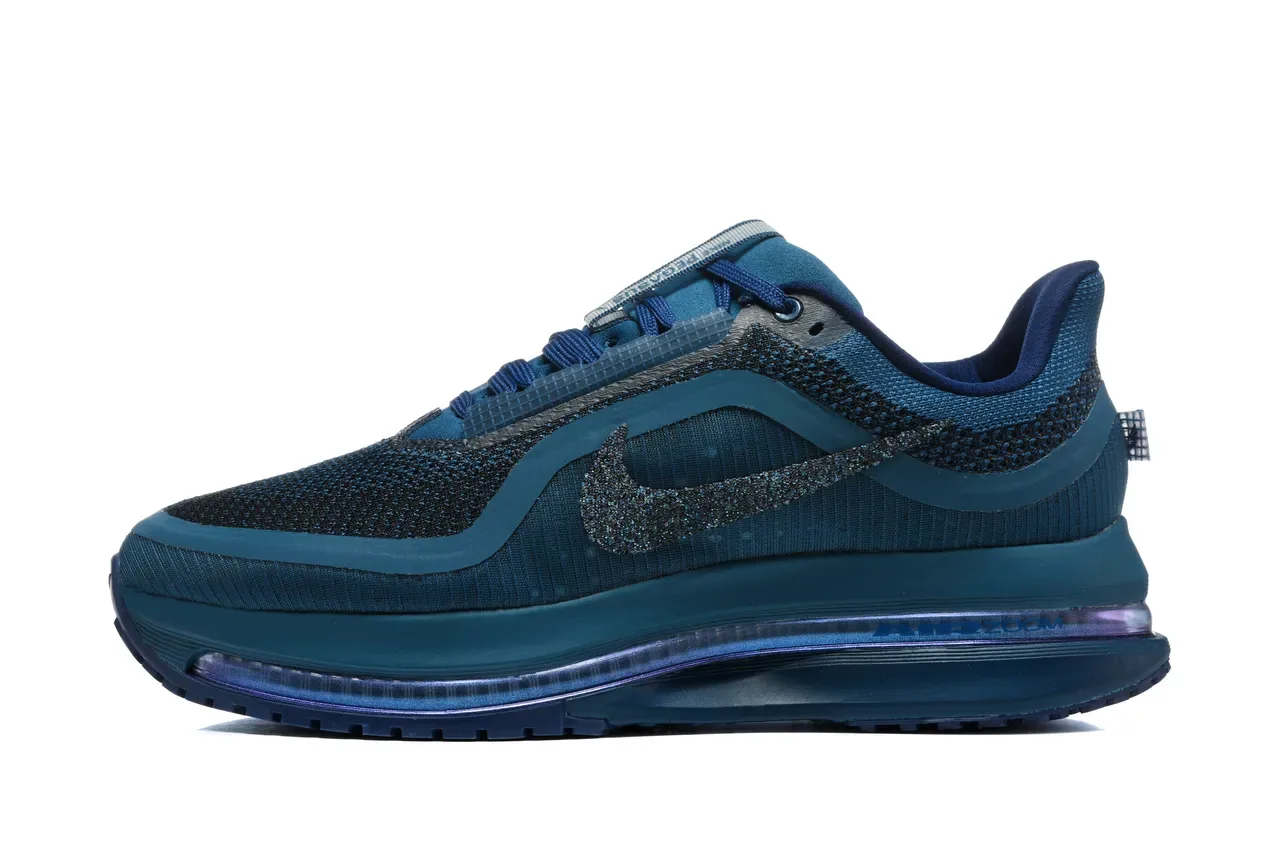 Nike Blue Navy Engineered Knit Upper Full-Length Visible Air Unit Sneakers 2