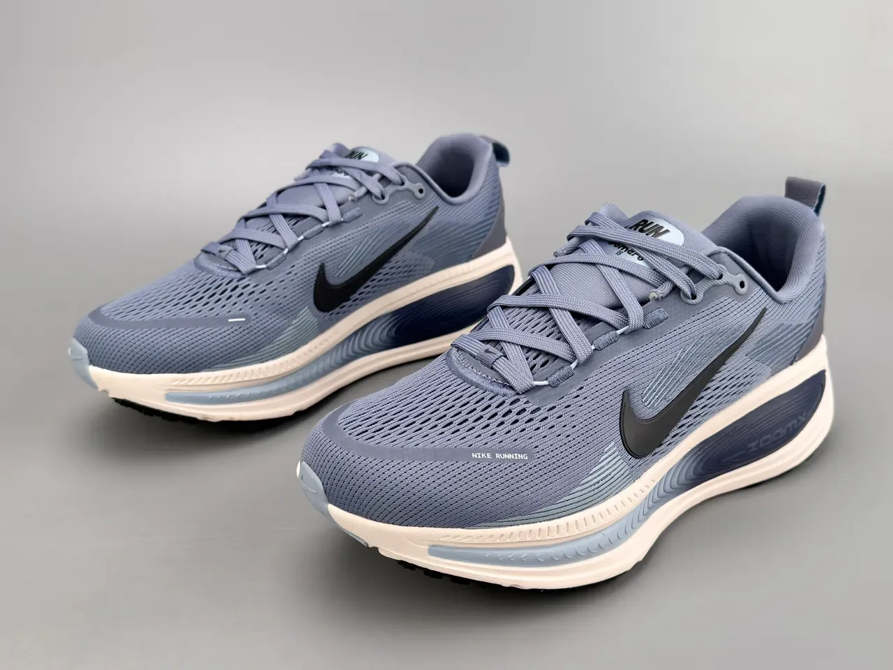 Nike Azul Marinho Tênis Running Malla Engineered Upper Sola Média Padrão Ondulado Em Camadas 9