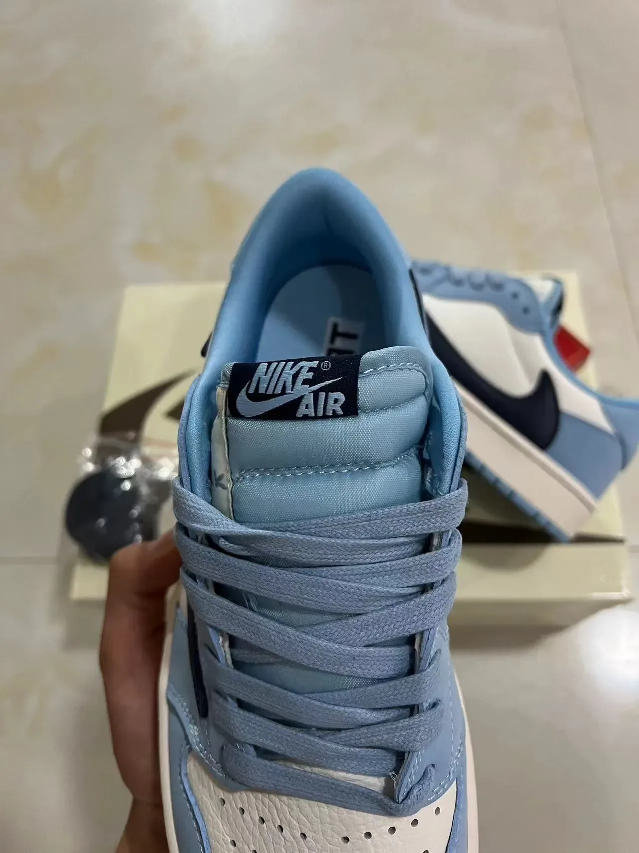 Nike Blue Navy Low-Top Layered Leather-Suede Upper Lifestyle Sneakers 4