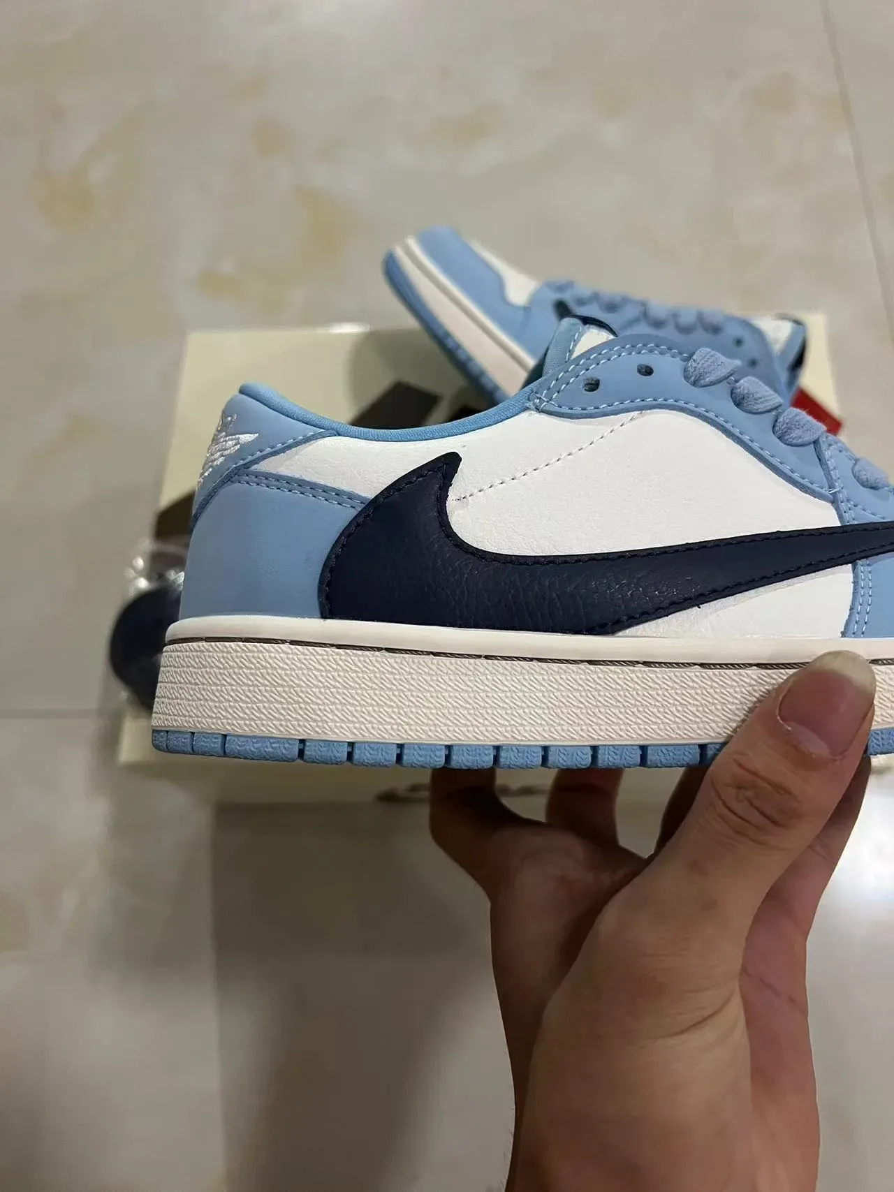 Nike Blue Navy Low-Top Layered Leather-Suede Upper Lifestyle Sneakers 7