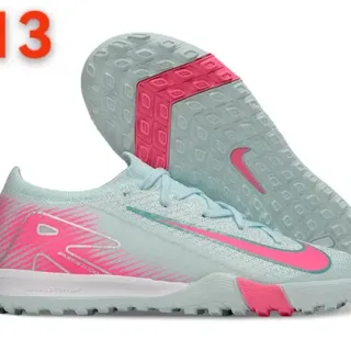Nike Blue Pink Knit Upper Dynamic Graphic Overlay Turf Soccer Shoes