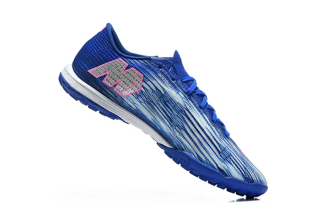 Nike Zapatos de Fútbol Turf Azul Rosa Superior Sintético Texturizado con Patrón de Onda Tejido Corte Bajo 3