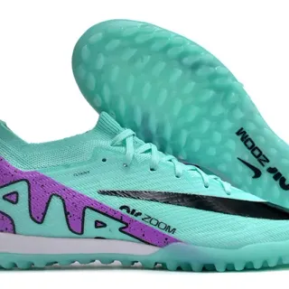 Nike Blue Purple Flyknit Upper Outsole Turf Soccer Shoes