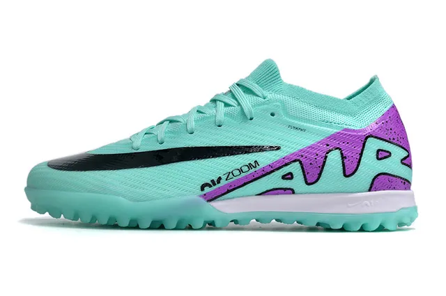 Nike azul morado Flyknit parte superior suela Turf fútbol zapatos 6