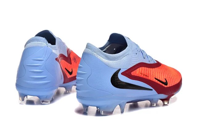 Nike Blue Red Low-Cut Sock-Fit Collar Asymmetrical Lacing Firm-Ground Soccer Shoes 6