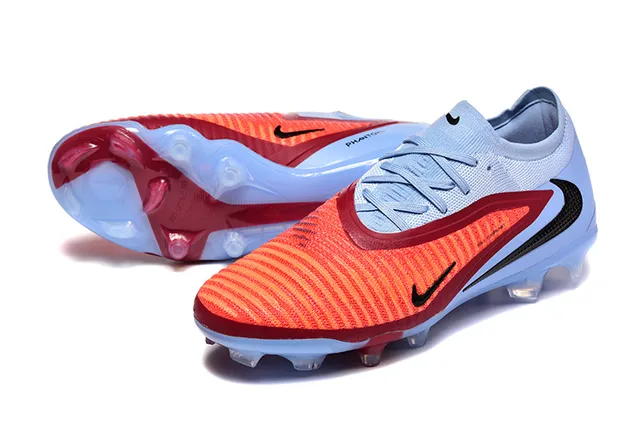 Nike Blue Red Low-Cut Sock-Fit Collar Asymmetrical Lacing Firm-Ground Soccer Shoes 7