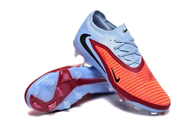 Nike Blue Red Low-Cut Sock-Fit Collar Asymmetrical Lacing Firm-Ground Soccer Shoes 8