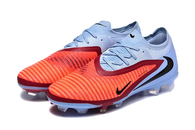 Nike Blue Red Low-Cut Sock-Fit Collar Asymmetrical Lacing Firm-Ground Soccer Shoes 9