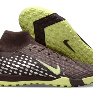 नाइकी भूरा हरा सॉक-फिट कॉलर Flyknit ऊपरी टर्फ सॉकर जूते