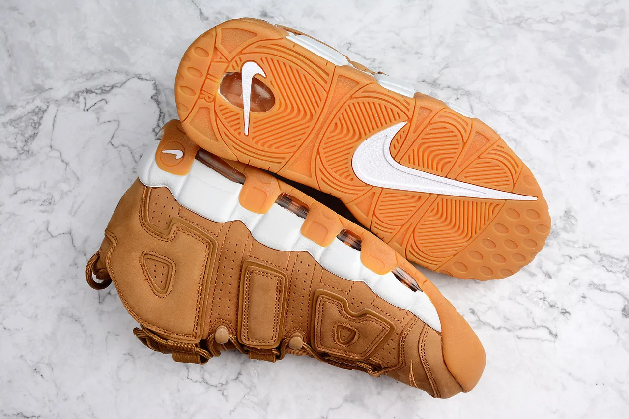 Nike Brown White High-Top Multi-Strap Upper Basketball Shoes 7