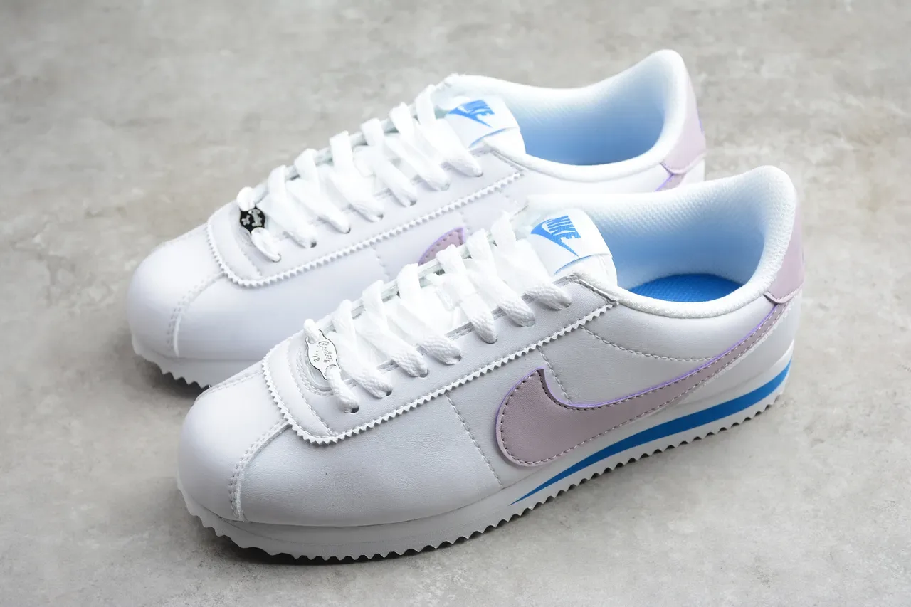 Nike Cortez White Lavender Blue Lifestyle Sneakers 11