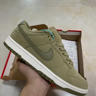 Nike Dunk Low Army Green Blue Suede Upper Lifestyle Sneakers