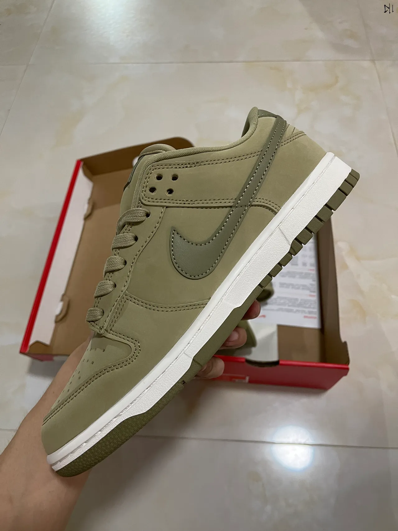 Nike Dunk Low Army Green Blue Suede Upper Lifestyle Sneakers 5