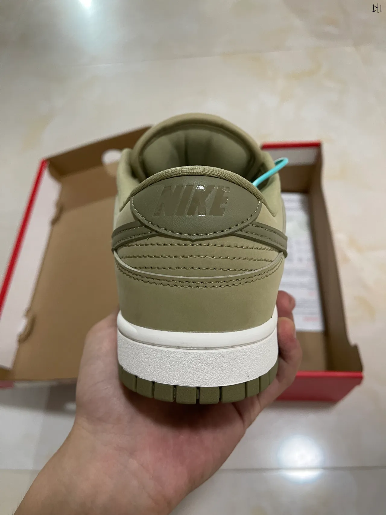 Nike Dunk Low Army Green Blue Suede Upper Lifestyle Sneakers 7
