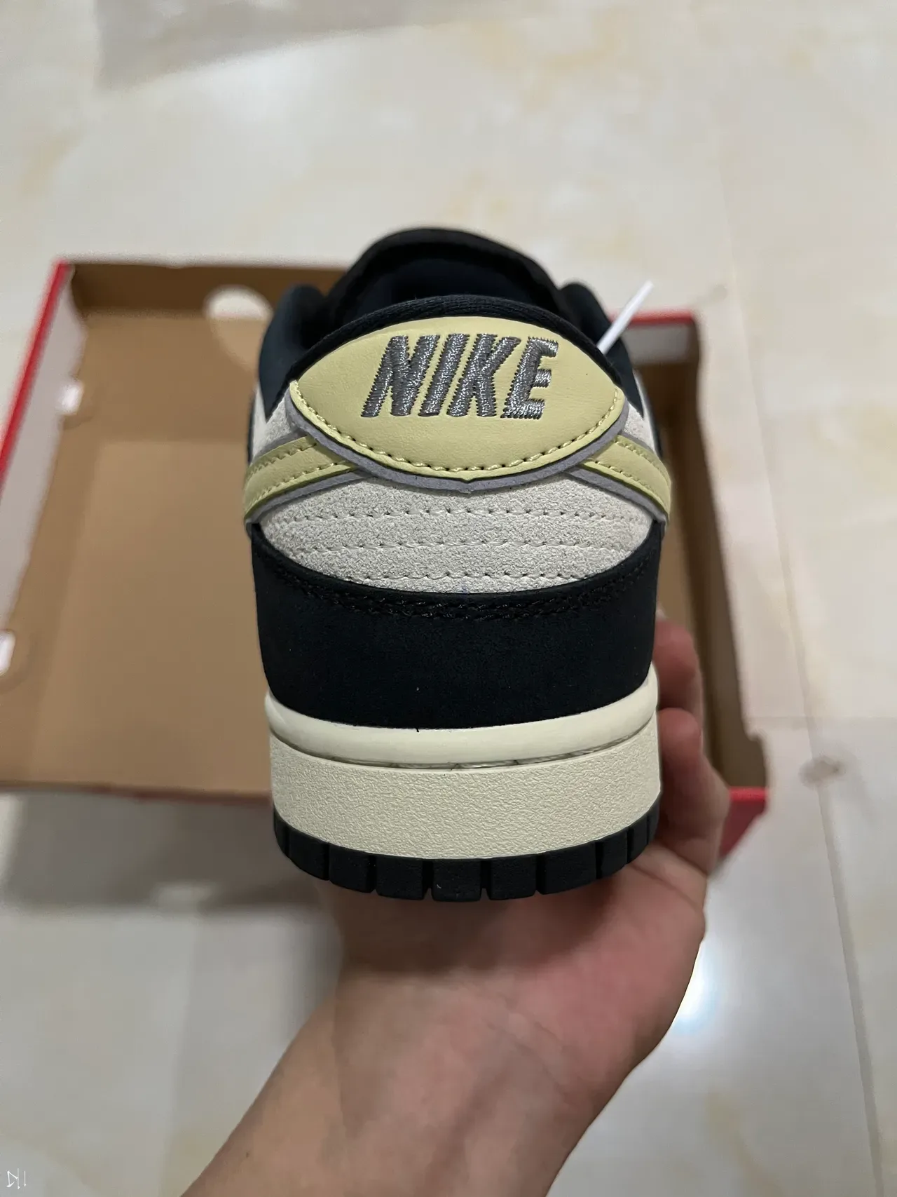 Nike Dunk Low Black Off-White Pale Yellow Lifestyle Sneakers 6