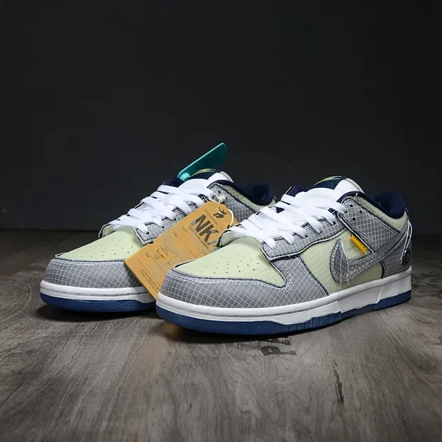 Nike Dunk Low Gray Green Grid Mesh Lifestyle Sneakers 3