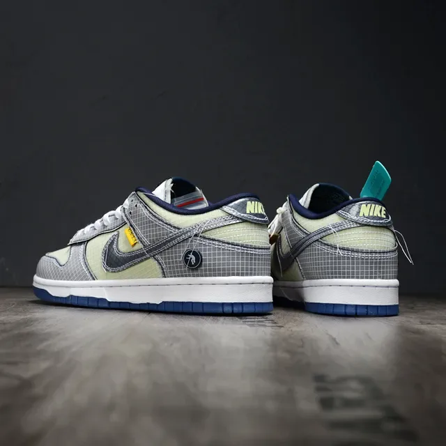Nike Dunk Low Gray Green Grid Mesh Lifestyle Sneakers 4