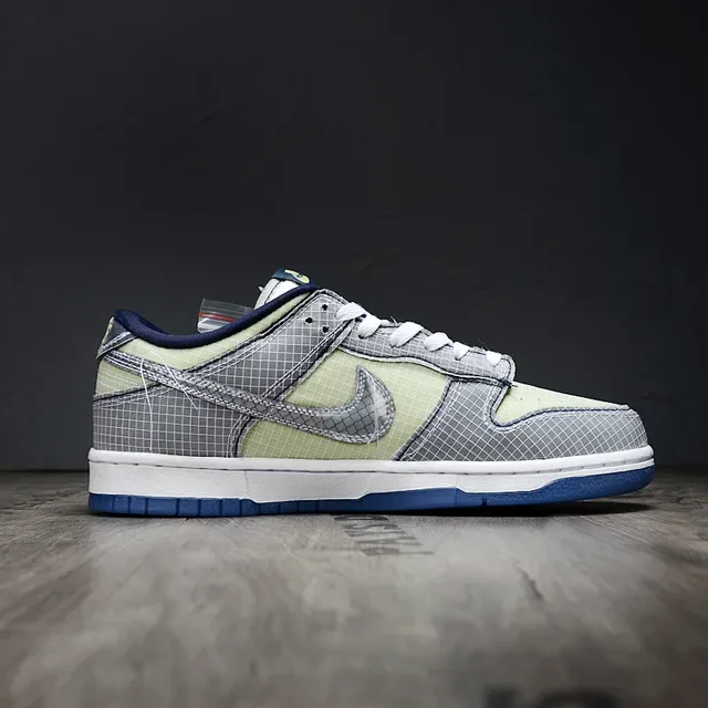 Nike Dunk Low Gray Green Grid Mesh Lifestyle Sneakers 6
